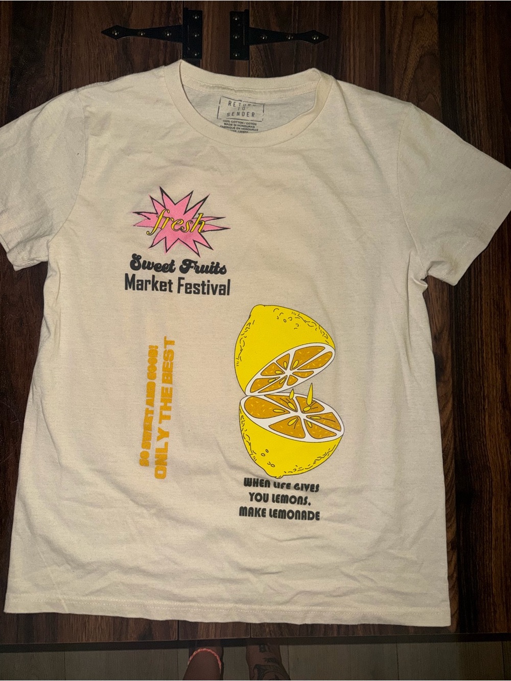 White/Cream Lemonade “Return to Sender” graphic tee